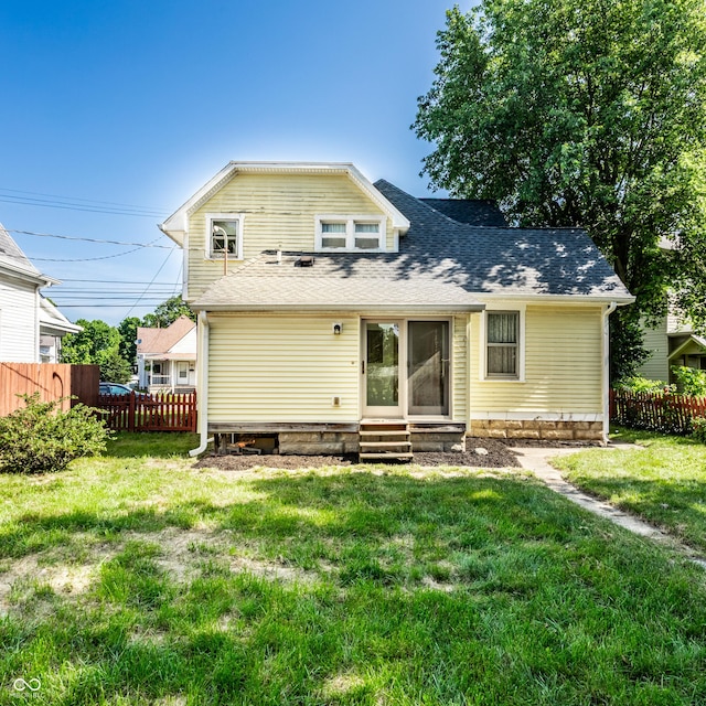 429 W Washington St, Shelbyville, IN 46176 - rear view of house with entry steps and roof with shingles