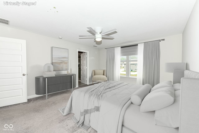 2234 S Bingham Pl, New Palestine, IN 46163 - carpeted bedroom featuring ceiling fan and baseboards