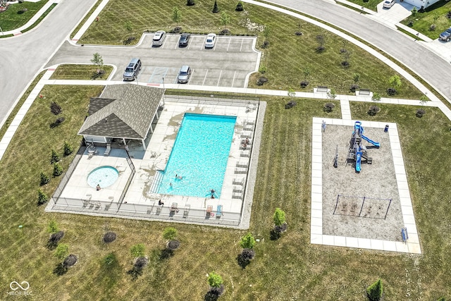 2234 S Bingham Pl, New Palestine, IN 46163 - aerial view of a pool area