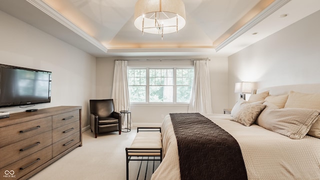 35 E 58th St, Indianapolis, IN 46220 - bedroom with a raised ceiling and light carpet