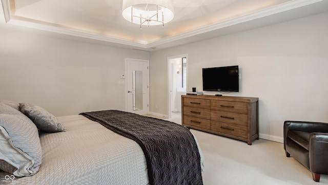 35 E 58th St, Indianapolis, IN 46220 - bedroom with a raised ceiling and light colored carpet
