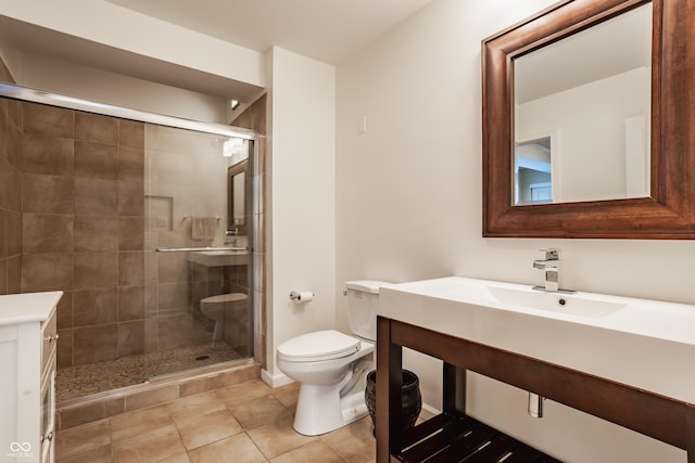35 E 58th St, Indianapolis, IN 46220 - full bathroom with vanity, tile patterned floors, and a shower stall