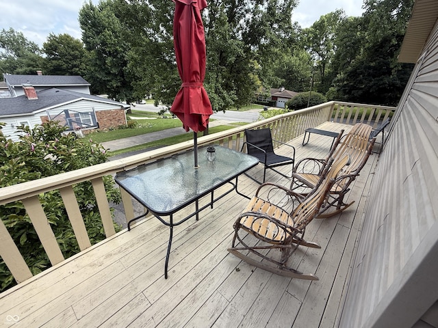 910 Ranch Rd, Connersville, IN 47331 - deck with view of wooded area