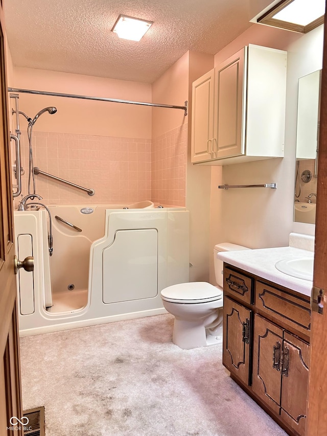 5720 Bayside Dr, Fort Wayne, IN 46815 - full bathroom with vanity, a textured ceiling, and shower / washtub combination