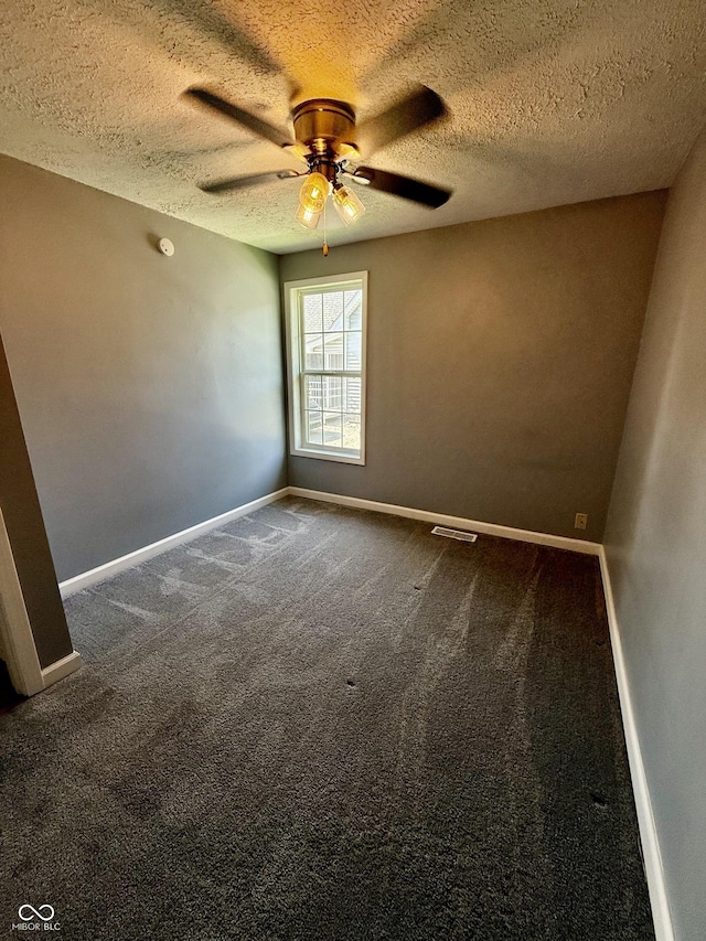 4833 Pennsylvania St, Clayton, IN 46118 - empty room featuring carpet floors, a ceiling fan, and a textured ceiling