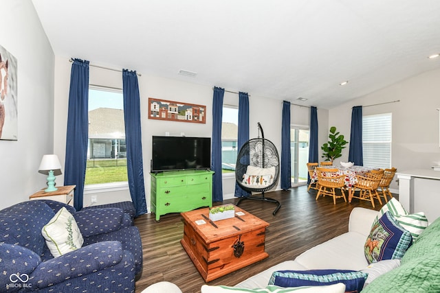 9846 Zion Way, Pendleton, IN 46064 - living area with wood finished floors, plenty of natural light, and lofted ceiling