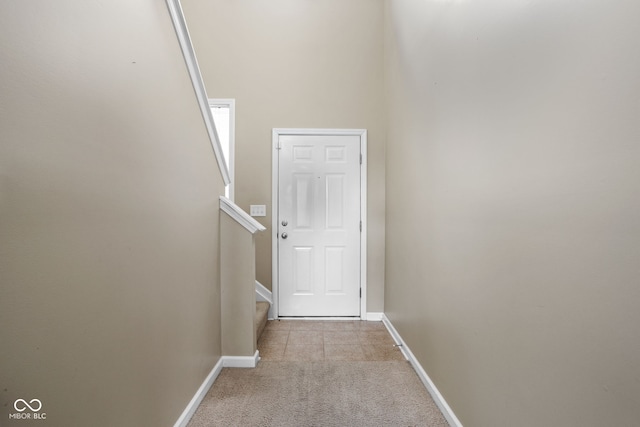3827 Dusty Sands Rd, Whitestown, IN 46075 - entryway with carpet and stairway