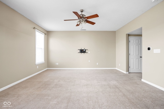 3827 Dusty Sands Rd, Whitestown, IN 46075 - carpeted spare room with ceiling fan and baseboards