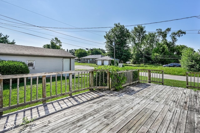 1701 N Gladstone Ave, Indianapolis, IN 46218 - wooden deck featuring a lawn