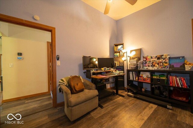 11815 E Pocahontas Dr, Greencastle, IN 46135 - office space with wood finished floors and a ceiling fan