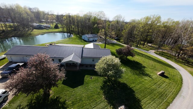 11815 E Pocahontas Dr, Greencastle, IN 46135 - aerial view of property and surrounding area featuring a nearby body of water