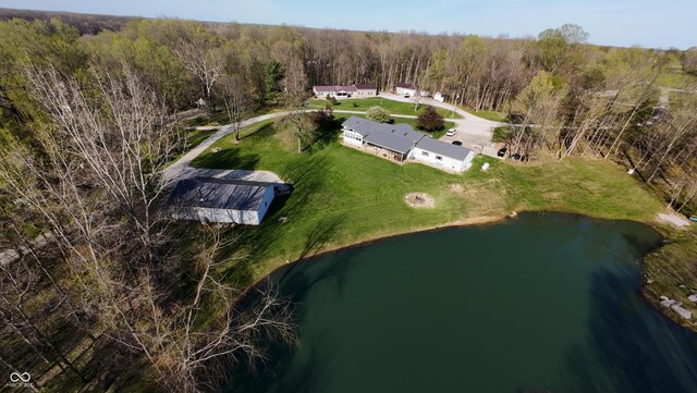 11815 E Pocahontas Dr, Greencastle, IN 46135 - aerial view of property and surrounding area with a large body of water and a forest