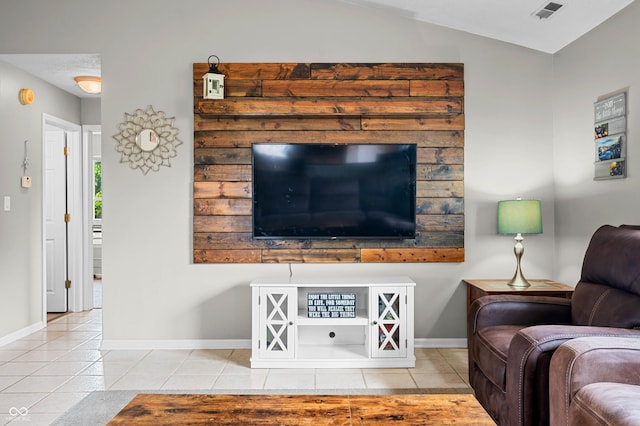 49 Grassy Dr, Whiteland, IN 46184 - tiled living area featuring baseboards and lofted ceiling