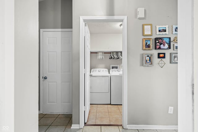 49 Grassy Dr, Whiteland, IN 46184 - washroom with tile patterned flooring and washing machine and dryer
