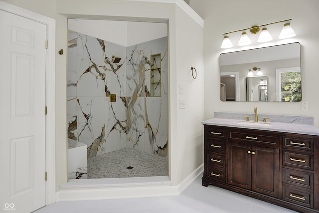 7131 Nile Ridge Ct, Indianapolis, IN 46236 - full bathroom with a marble finish shower and vanity