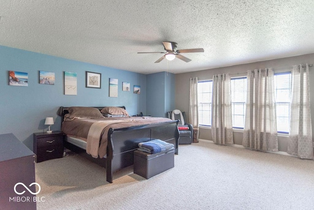 8703 Mellot Way, Camby, IN 46113 - carpeted bedroom with a textured ceiling and ceiling fan