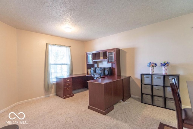 8703 Mellot Way, Camby, IN 46113 - office area featuring light carpet and a textured ceiling