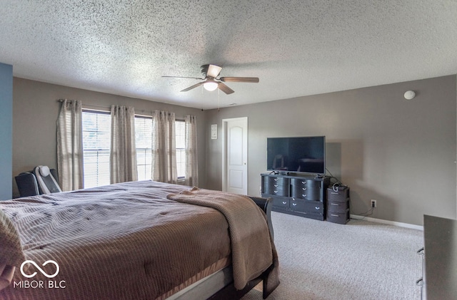 8703 Mellot Way, Camby, IN 46113 - bedroom featuring carpet flooring, ceiling fan, and a textured ceiling