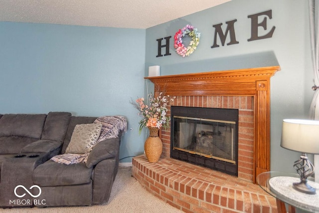 8703 Mellot Way, Camby, IN 46113 - living area with a brick fireplace and carpet