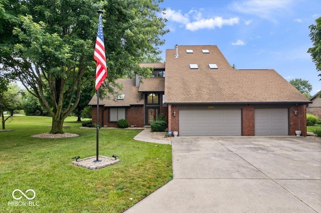 5298 Royal Troon Way, Avon, IN 46123 - view of front facade featuring concrete driveway, a front yard, brick siding, and a garage