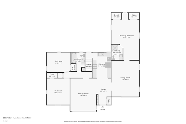 202 W Elbert St, Indianapolis, IN 46217 - view of property floor plan