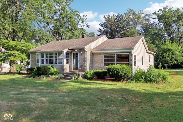 202 W Elbert St, Indianapolis, IN 46217 - single story home featuring a chimney, a front yard, and roof with shingles