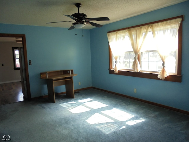 219 S Main St, Modoc, IN 47358 - carpeted spare room featuring ceiling fan and a textured ceiling