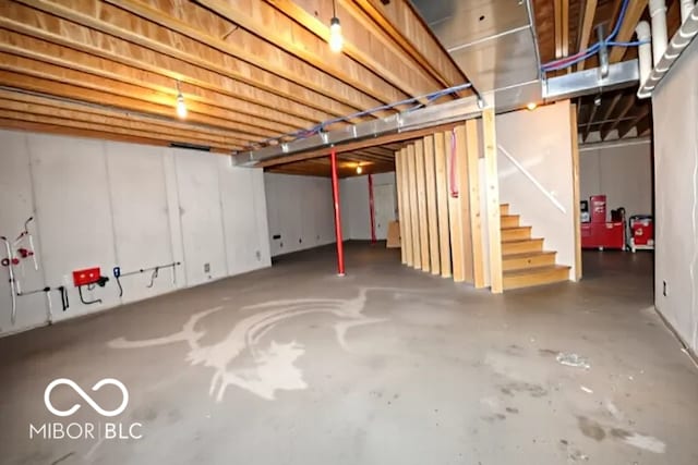 11275 Catalina Dr, Fishers, IN 46038 - unfinished below grade area with stairs