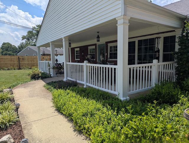 3236 Spruce St, Columbus, IN 47203 - view of side of home with a porch