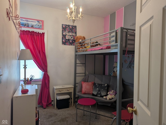 3236 Spruce St, Columbus, IN 47203 - bedroom with carpet flooring and a chandelier