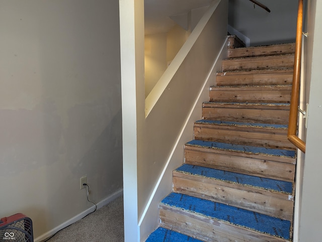 3236 Spruce St, Columbus, IN 47203 - stairway with carpet flooring and baseboards