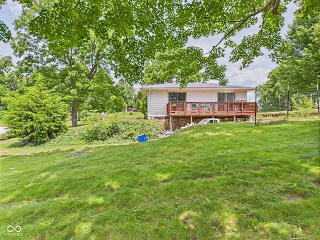 5282 W 900 N, Frankton, IN 46044 - view of green lawn with a deck