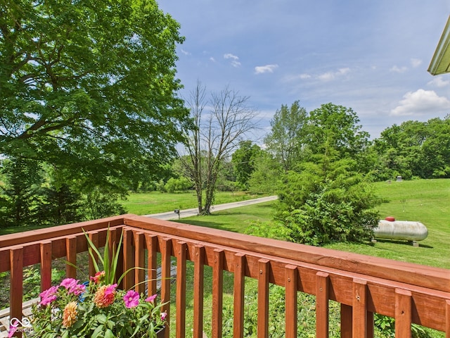 5282 W 900 N, Frankton, IN 46044 - deck featuring a lawn and view of scattered trees