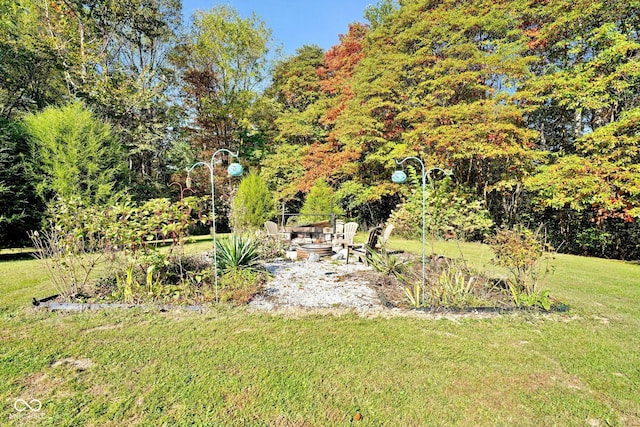 9970 N Brown Ln, Gosport, IN 47433 - view of grassy yard with an outdoor fire pit