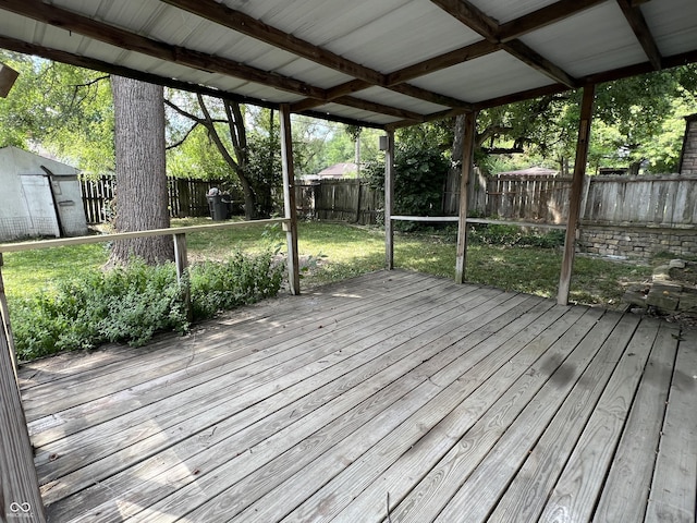 1726 N Linwood Ave, Indianapolis, IN 46218 - wooden terrace featuring a fenced backyard