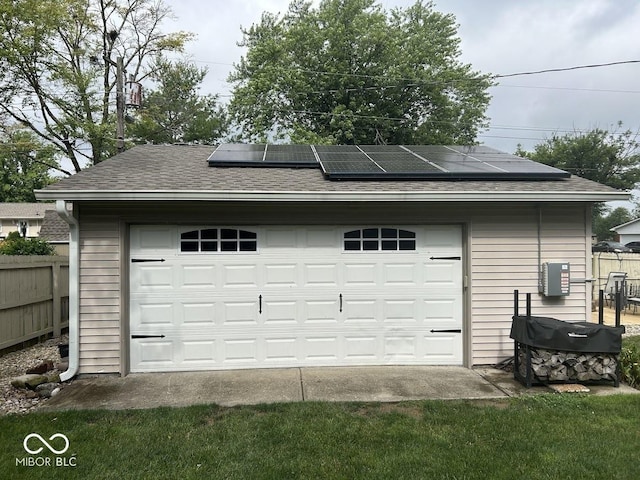 4728 S Eaton Ave, Indianapolis, IN 46239 - detached garage with roof mounted solar panels