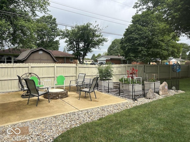 4728 S Eaton Ave, Indianapolis, IN 46239 - fenced backyard with a patio