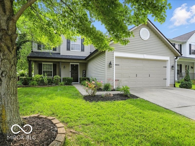 8508 Aviva Ln, Indianapolis, IN 46237 - traditional-style home featuring an attached garage, a front yard, and concrete driveway