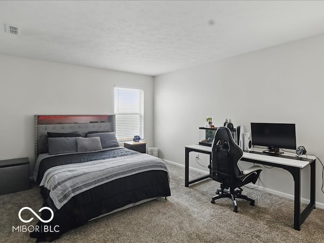 8508 Aviva Ln, Indianapolis, IN 46237 - bedroom featuring carpet flooring, an office area, and a textured ceiling