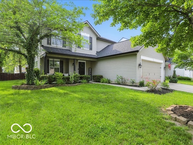 8508 Aviva Ln, Indianapolis, IN 46237 - traditional-style home with an attached garage, concrete driveway, and roof with shingles