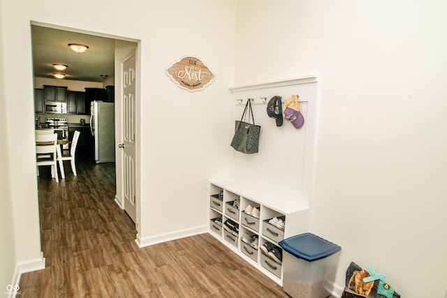 108 Herbert Ct, Trafalgar, IN 46181 - mudroom with wood finished floors and baseboards
