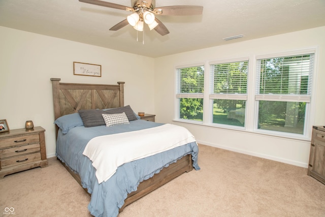 108 Herbert Ct, Trafalgar, IN 46181 - bedroom featuring light carpet and a ceiling fan