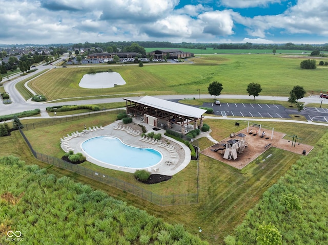 6330 Teakwood Way, Mccordsville, IN 46055 - bird's eye view of a pool