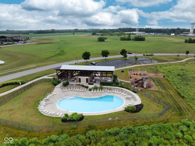 6330 Teakwood Way, Mccordsville, IN 46055 - overview of rural landscape featuring a pool area