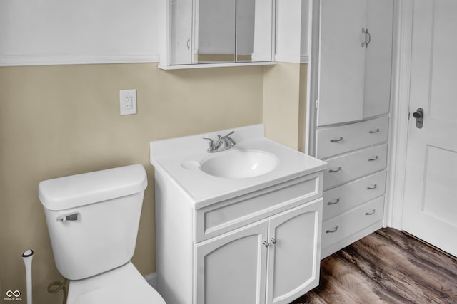 2433 17th St, Columbus, IN 47201 - bathroom featuring vanity and wood finished floors