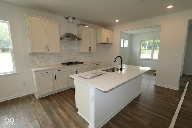 1825 Real St, Indianapolis, IN 46240 - kitchen featuring gas cooktop, white cabinetry, and recessed lighting