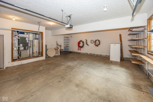 1112 N Dogwood Way, Greenfield, IN 46140 - garage with water heater, a garage door opener, and heating unit