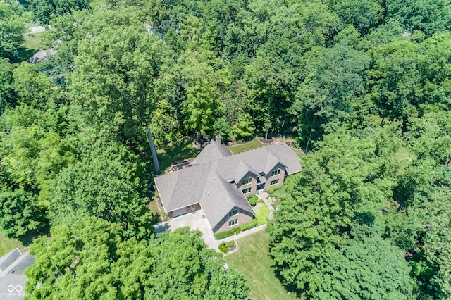 1112 N Dogwood Way, Greenfield, IN 46140 - aerial overview of property's location featuring a heavily wooded area