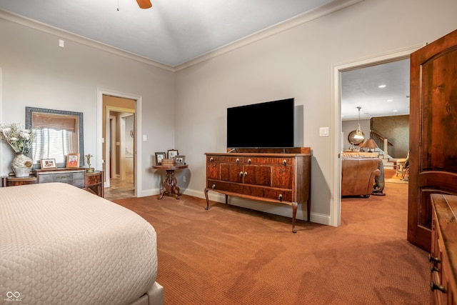 3075 Hurricane Rd, Franklin, IN 46131 - bedroom featuring carpet flooring and ornamental molding
