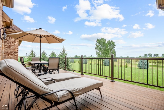 3075 Hurricane Rd, Franklin, IN 46131 - deck featuring outdoor dining space and a lawn